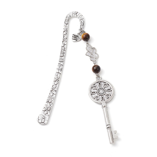 PandaHall Mother's Day Key & Infinity Love Heart Pendant Bookmark with Natural Tiger Eye, Flower Pattern Tibetan Style Alloy Hook Bookmarks...
PandaHall Mother's Day Key & Infinity Love Heart Pendant Bookmark with Natural Tiger Eye, Flower Pattern Tibetan Style Alloy Hook Bookmarks...