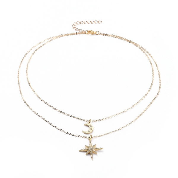 PandaHall Double Layered Necklaces, with Brass Cable Chain Necklace, 304 Stainless Steel Lobster Claw Clasps, Brass Micro Pave Cubic...
PandaHall Double Layered Necklaces, with Brass Cable Chain Necklace, 304 Stainless Steel Lobster Claw Clasps, Brass Micro Pave Cubic...