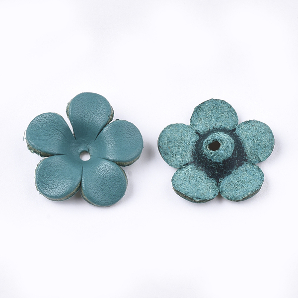 PandaHall 5-Petal Eco-Friendly Cowhide Bead Cap, Flower , Cadet Blue, 25~26x26~27x5~7mm, Hole: 2mm Leather Blue
PandaHall 5-Petal Eco-Friendly Cowhide Bead Cap, Flower , Cadet Blue, 25~26x26~27x5~7mm, Hole: 2mm Leather Blue