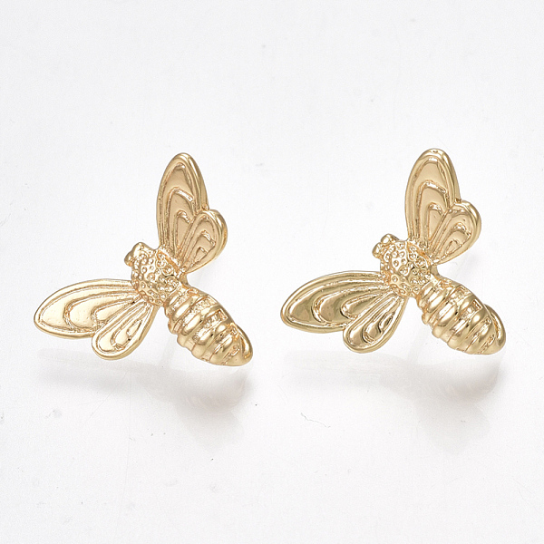 PandaHall Brass Stud Earring Findings, with Loop, Bee, Nickel Free, Real 18K Gold Plated, 13x17mm, Hole: 1mm, Pin: 0.7mm Brass Bees
PandaHall Brass Stud Earring Findings, with Loop, Bee, Nickel Free, Real 18K Gold Plated, 13x17mm, Hole: 1mm, Pin: 0.7mm Brass Bees
