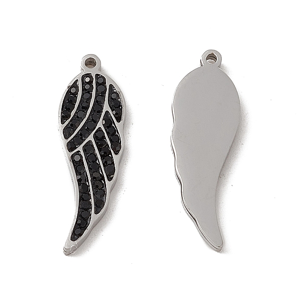 PandaHall 201 Stainless Steel Pendants, Jet Rhinestone Wing Charms, Stainless Steel Color, 22.5x7x2mm, Hole: 1mm Stainless Steel+Rhinestone..., Black
PandaHall 201 Stainless Steel Pendants, Jet Rhinestone Wing Charms, Stainless Steel Color, 22.5x7x2mm, Hole: 1mm Stainless Steel+Rhinestone..., Black