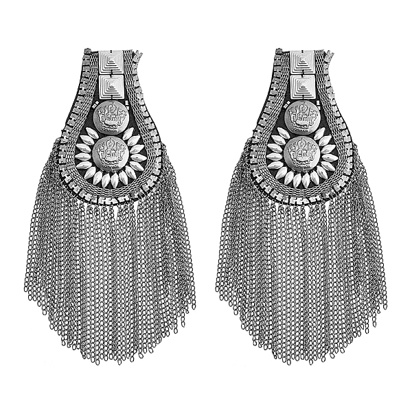 PandaHall SUPERFINDINGS 2Pcs Rivet Chain Tassel Shoulder Fashion Shoulder Strap Chain Badge with Iron Chains Gunmetal and Platinum Cloth...
PandaHall SUPERFINDINGS 2Pcs Rivet Chain Tassel Shoulder Fashion Shoulder Strap Chain Badge with Iron Chains Gunmetal and Platinum Cloth...