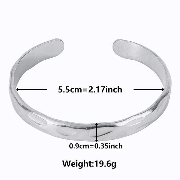 PandaHall Stylish European and American Texture 304 Stainless Steel Cuff Bangles for Women Stainless Steel
PandaHall Stylish European and American Texture 304 Stainless Steel Cuff Bangles for Women Stainless Steel