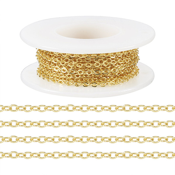 PandaHall Brass Cable Chains, with Spool, Soldered, Golden, 2x2x0.3mm, about 16.40 Feet(5m)/Roll Brass
PandaHall Brass Cable Chains, with Spool, Soldered, Golden, 2x2x0.3mm, about 16.40 Feet(5m)/Roll Brass