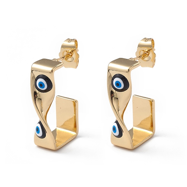 PandaHall Brass Enamel Evil Eye Stud Earrings, with Ear Nuts, Real 18K Gold Plated Twist Earrings for Women Girls, Black, 24x12mm, Pin: 1mm...
PandaHall Brass Enamel Evil Eye Stud Earrings, with Ear Nuts, Real 18K Gold Plated Twist Earrings for Women Girls, Black, 24x12mm, Pin: 1mm...