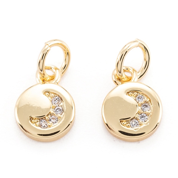 PandaHall Brass Micro Pave Clear Cubic Zirconia Beads Pendant, Long-Lasting Plated, Flat Round with Moon, Real 18K Gold Plated, 9x7x2mm...
PandaHall Brass Micro Pave Clear Cubic Zirconia Beads Pendant, Long-Lasting Plated, Flat Round with Moon, Real 18K Gold Plated, 9x7x2mm...