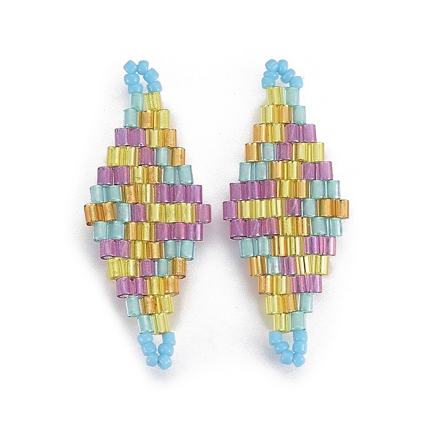 PandaHall MIYUKI & TOHO Handmade Japanese Seed Beads Links, Loom Pattern, Rhombus, Colorful, 32.5~33x12.6~13x1.7~1.8mm, Hole: 1.2~1.4mm...
PandaHall MIYUKI & TOHO Handmade Japanese Seed Beads Links, Loom Pattern, Rhombus, Colorful, 32.5~33x12.6~13x1.7~1.8mm, Hole: 1.2~1.4mm...