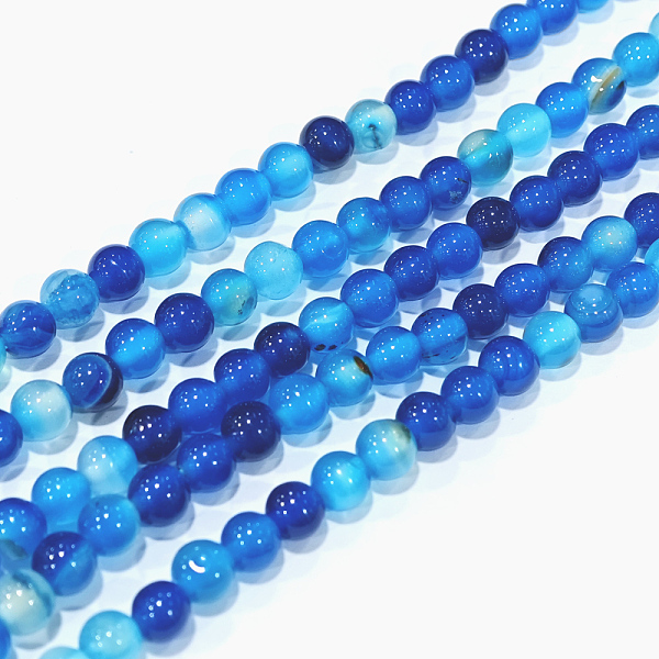 PandaHall Natural Striped Agate/Banded Agate Beads Strands, Round, Dyed & Heated, Blue, 6mm, Hole: 1mm, about 64pcs/strand, 14.5 inch Banded...
PandaHall Natural Striped Agate/Banded Agate Beads Strands, Round, Dyed & Heated, Blue, 6mm, Hole: 1mm, about 64pcs/strand, 14.5 inch Banded...