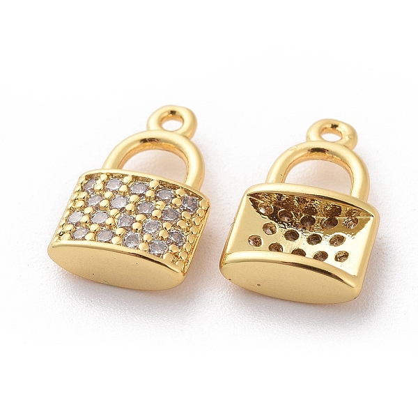 PandaHall Brass Micro Pave Cubic Zirconia Charms, Padlock, Clear, Real 18K Gold Plated, 13x8x3mm, Hole: 1mm Brass+Cubic Zirconia Lock Clear
PandaHall Brass Micro Pave Cubic Zirconia Charms, Padlock, Clear, Real 18K Gold Plated, 13x8x3mm, Hole: 1mm Brass+Cubic Zirconia Lock Clear