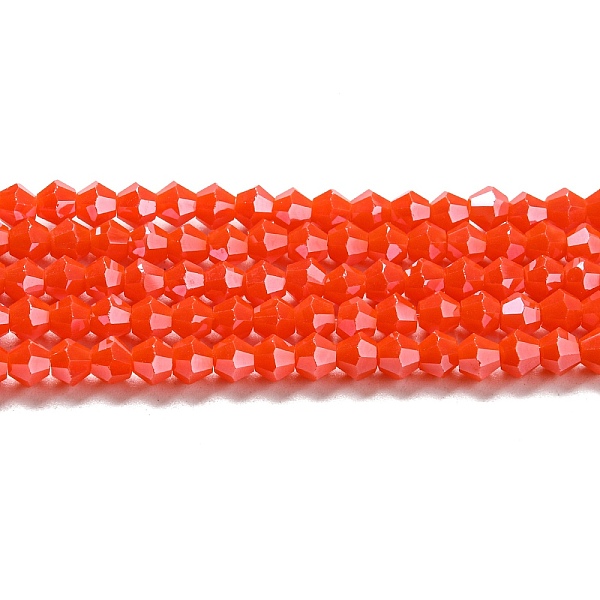 PandaHall Opaque Solid Color Electroplate Glass Beads Strands, Pearl Luster Plated, Faceted, Bicone, Orange Red, 4x4mm, Hole: 0.8mm, about...
PandaHall Opaque Solid Color Electroplate Glass Beads Strands, Pearl Luster Plated, Faceted, Bicone, Orange Red, 4x4mm, Hole: 0.8mm, about...