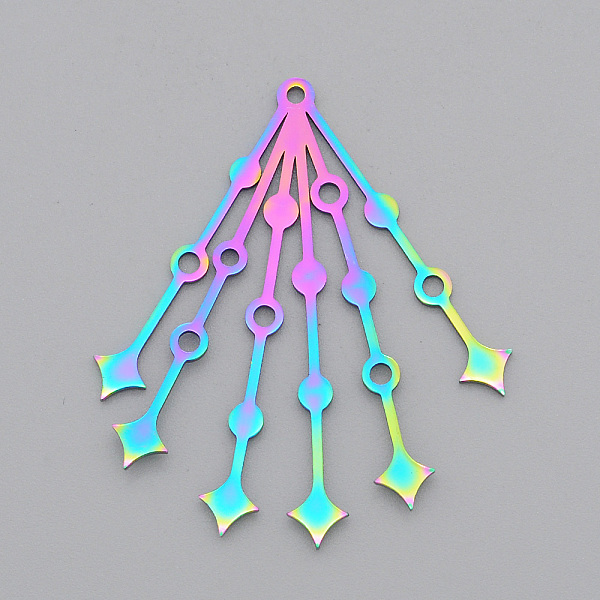 PandaHall Ion Plating(IP) 201 Stainless Steel Pendants, Laser Cut, Star, Rainbow Color, 43.5x37.5x1mm, Hole: 1.6mm 201 Stainless Steel Star
PandaHall Ion Plating(IP) 201 Stainless Steel Pendants, Laser Cut, Star, Rainbow Color, 43.5x37.5x1mm, Hole: 1.6mm 201 Stainless Steel Star