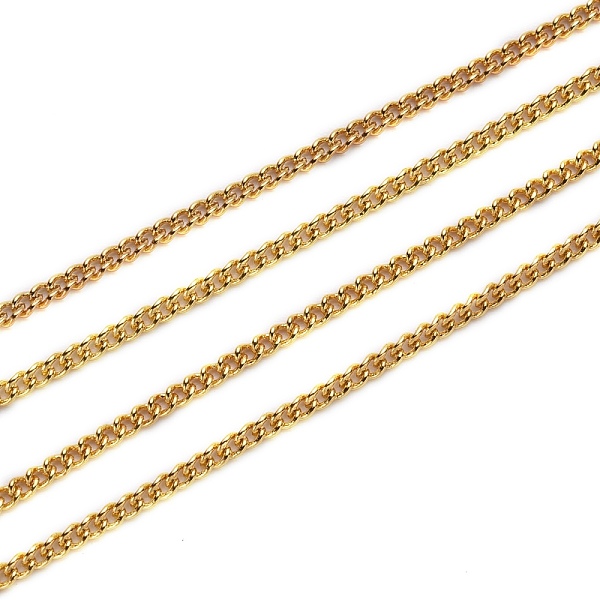 PandaHall Brass Curb Chains, Long-Lasting Plated, Soldered, with Spool, Golden, 2x1.5x0.3mm Brass
PandaHall Brass Curb Chains, Long-Lasting Plated, Soldered, with Spool, Golden, 2x1.5x0.3mm Brass