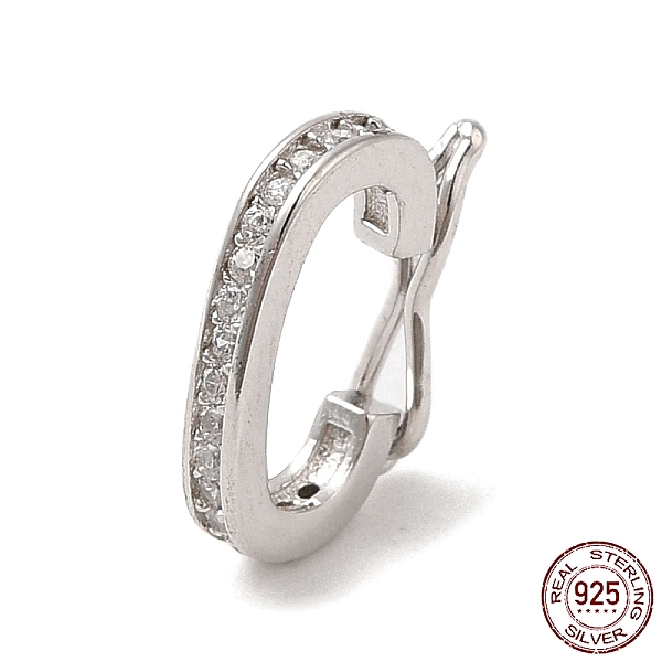 PandaHall Rhodium Plated 925 Sterling Silver Twister Clasps, with Clear Cubic Zirconia, Oval, with 925 Stamp, Real Platinum Plated, 12x9x2mm...
PandaHall Rhodium Plated 925 Sterling Silver Twister Clasps, with Clear Cubic Zirconia, Oval, with 925 Stamp, Real Platinum Plated, 12x9x2mm...