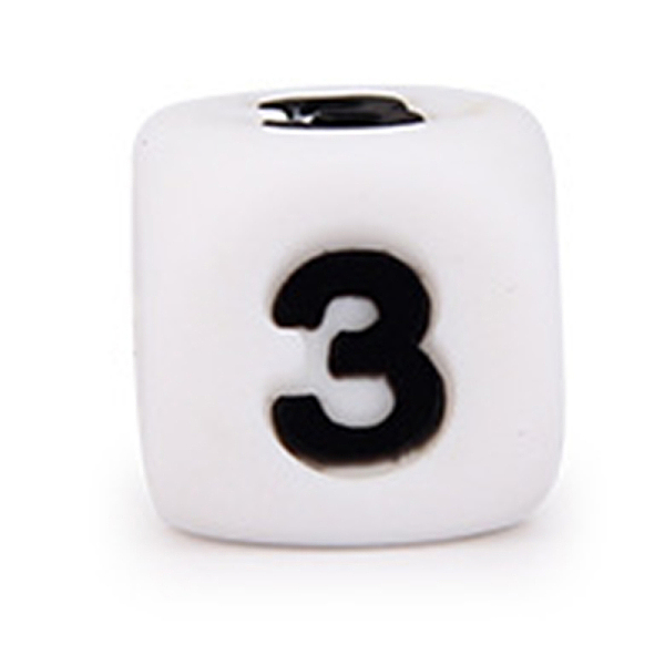 PandaHall Silicone Beads, for Bracelet or Necklace Making, Black Arabic Numerals Style, White Cube, Num.3, 10x10x10mm, Hole: 2mm Silicone...
PandaHall Silicone Beads, for Bracelet or Necklace Making, Black Arabic Numerals Style, White Cube, Num.3, 10x10x10mm, Hole: 2mm Silicone...