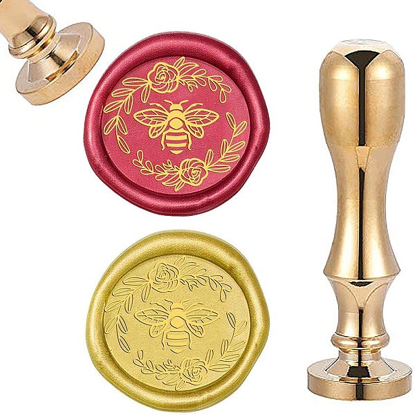 PandaHall DIY Scrapbook, Brass Wax Seal Stamp and Handle Sets, Bees Pattern, Golden, 87x20mm, Stamp: 2.55cm Brass Bees
PandaHall DIY Scrapbook, Brass Wax Seal Stamp and Handle Sets, Bees Pattern, Golden, 87x20mm, Stamp: 2.55cm Brass Bees