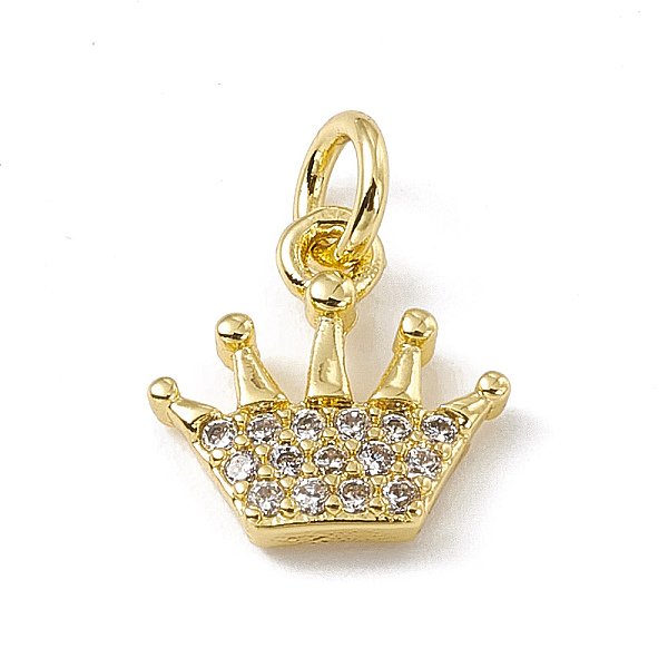 PandaHall Brass Micro Pave Cubic Zirconia Charms, with Jump Rings, Crown Charm, Real 18K Gold Plated, 10x10x2mm, Hole: 2.7mm Brass+Cubic..., Clear
PandaHall Brass Micro Pave Cubic Zirconia Charms, with Jump Rings, Crown Charm, Real 18K Gold Plated, 10x10x2mm, Hole: 2.7mm Brass+Cubic..., Clear