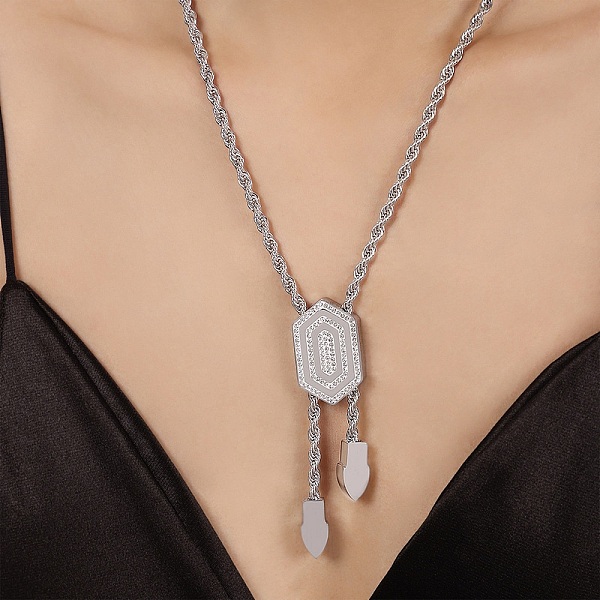 PandaHall 304 Stainless Steel Rope Chain Necklaces, Clear Cubic Zirconia Hexagon Slide Charms, Stainless Steel Color, 18.74 inch(47.6cm) 304...
PandaHall 304 Stainless Steel Rope Chain Necklaces, Clear Cubic Zirconia Hexagon Slide Charms, Stainless Steel Color, 18.74 inch(47.6cm) 304...