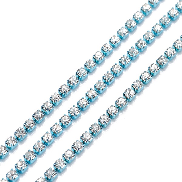 PandaHall Electrophoresis Brass Rhinestone Strass Chains, with Plastic Spools, Rhinestone Cup Chains, Pale Turquoise, 2~2.1mm, 4.92 Feet...
PandaHall Electrophoresis Brass Rhinestone Strass Chains, with Plastic Spools, Rhinestone Cup Chains, Pale Turquoise, 2~2.1mm, 4.92 Feet...
