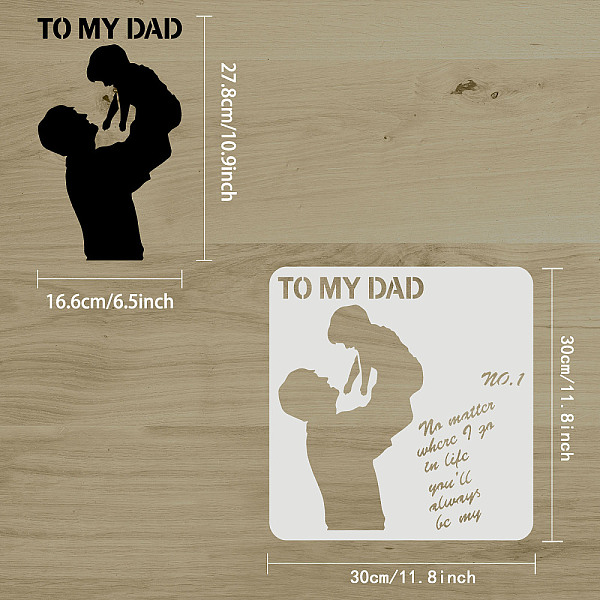 PandaHall PET Hollow Out Drawing Painting Stencils, for DIY Scrapbook, Photo Album, Father's Day Themed Pattern, 30x30cm Plastic Others
PandaHall PET Hollow Out Drawing Painting Stencils, for DIY Scrapbook, Photo Album, Father's Day Themed Pattern, 30x30cm Plastic Others