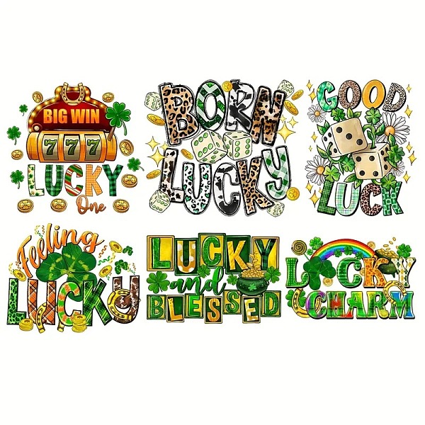 PandaHall 6Pcs 6 Style Saint Patrick's Day Theme Word PET Sublimation Stickers, Heat Transfer Film, Iron on Vinyls, for Clothes Decoration..., Multicolor
PandaHall 6Pcs 6 Style Saint Patrick's Day Theme Word PET Sublimation Stickers, Heat Transfer Film, Iron on Vinyls, for Clothes Decoration..., Multicolor
