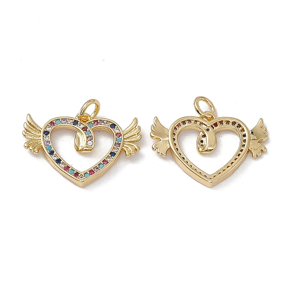 PandaHall Brass Colorful Cubic Zirconia Pendants, with Jump Ring, Heart with Wings Charms, Real 18K Gold Plated, 16x22.5x2.5mm, Hole: 3mm...
PandaHall Brass Colorful Cubic Zirconia Pendants, with Jump Ring, Heart with Wings Charms, Real 18K Gold Plated, 16x22.5x2.5mm, Hole: 3mm...