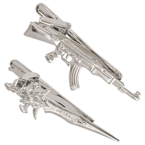 PandaHall CHGCRAFT 2Pcs 2 Style Brass Tie Clip, with Hanging Chains Collar Pins Tie Clips, Sword/Gun, Platinum, 15.5~16x59~59.5x22.5~23mm...
PandaHall CHGCRAFT 2Pcs 2 Style Brass Tie Clip, with Hanging Chains Collar Pins Tie Clips, Sword/Gun, Platinum, 15.5~16x59~59.5x22.5~23mm...