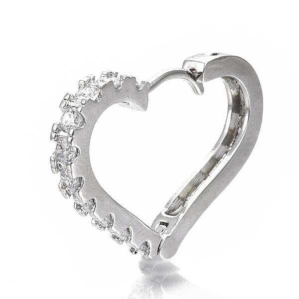PandaHall Brass Micro Pave Clear Cubic Zirconia Huggie Hoop Earrings, Nickel Free, Heart, Real Platinum Plated, 20x28x3mm, Pin: 1x1mm Brass...
PandaHall Brass Micro Pave Clear Cubic Zirconia Huggie Hoop Earrings, Nickel Free, Heart, Real Platinum Plated, 20x28x3mm, Pin: 1x1mm Brass...