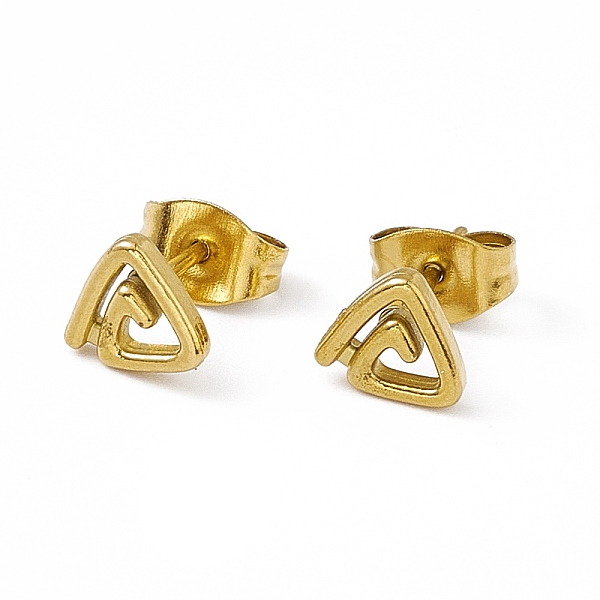 PandaHall Vacuum Plating 304 Stainless Steel Triangle Stud Earrings for Women, Golden, 6x6.5mm, Pin: 0.8mm 304 Stainless Steel Triangle
PandaHall Vacuum Plating 304 Stainless Steel Triangle Stud Earrings for Women, Golden, 6x6.5mm, Pin: 0.8mm 304 Stainless Steel Triangle