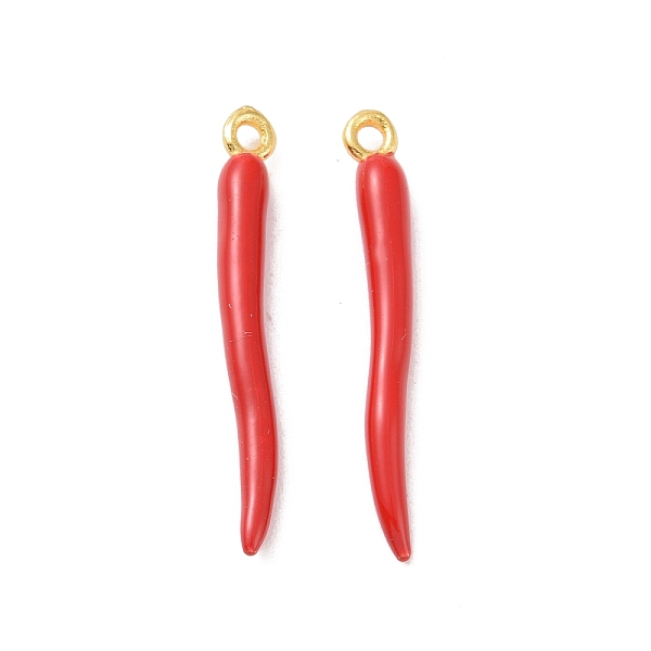 PandaHall Alloy Enamel Pendants, Cadmium Free & Lead Free, Horn of Plenty, Italian Horn Cornicello, Golden, FireBrick, 24x3x3mm, Hole: 1.2mm..., Red
PandaHall Alloy Enamel Pendants, Cadmium Free & Lead Free, Horn of Plenty, Italian Horn Cornicello, Golden, FireBrick, 24x3x3mm, Hole: 1.2mm..., Red