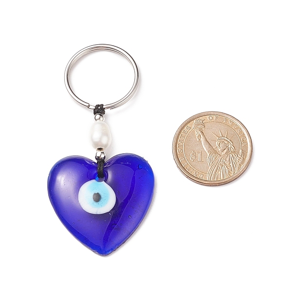 PandaHall Handmade Lampwork Blue Evil Eye Keychain Key Ring, Natural Pearl Bead Lucky Eyes Charm for Good Luck and Protection, Heart, 7.5cm...
PandaHall Handmade Lampwork Blue Evil Eye Keychain Key Ring, Natural Pearl Bead Lucky Eyes Charm for Good Luck and Protection, Heart, 7.5cm...