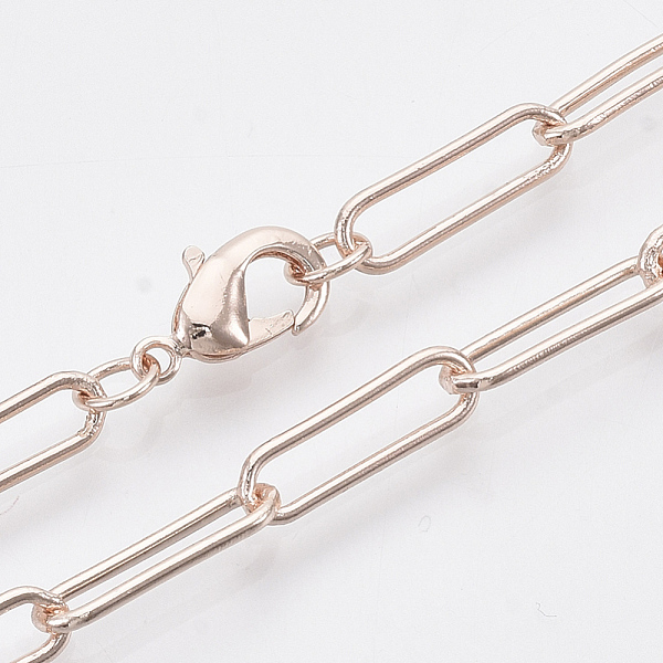PandaHall Brass Round Oval Paperclip Chain Necklace Making, with Lobster Claw Clasps, Rose Gold, 24.2 inch(61.5cm), Link: 15x4.5x1mm Brass
PandaHall Brass Round Oval Paperclip Chain Necklace Making, with Lobster Claw Clasps, Rose Gold, 24.2 inch(61.5cm), Link: 15x4.5x1mm Brass