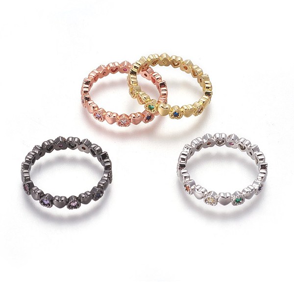 PandaHall Cubic Zirconia Rings, with Brass Findings, Heart, Mixed Color, US Size 7 1/4(17.5mm) Brass+Cubic Zirconia Multicolor
PandaHall Cubic Zirconia Rings, with Brass Findings, Heart, Mixed Color, US Size 7 1/4(17.5mm) Brass+Cubic Zirconia Multicolor
