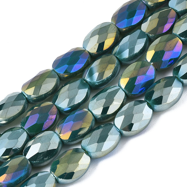 PandaHall Electroplate Glass Beads Strands, AB Color Plated, Oval, Faceted, Dark Slate Blue, 8x6.5x4mm, Hole: 1.2mm, about 72pcs/strand...
PandaHall Electroplate Glass Beads Strands, AB Color Plated, Oval, Faceted, Dark Slate Blue, 8x6.5x4mm, Hole: 1.2mm, about 72pcs/strand...