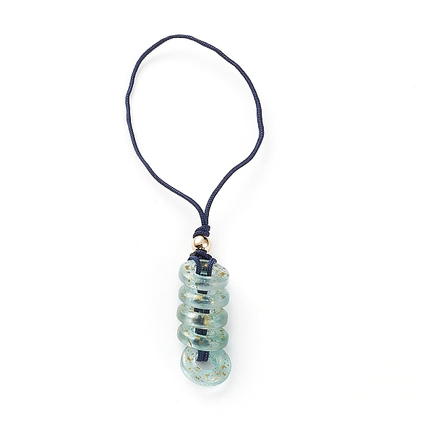 PandaHall Glass Pendant Decorations, with Nylon Thread and Brass Round Beads, Donut, Golden, Pale Turquoise, 95mm, Hole: 35mm Glass Donut
PandaHall Glass Pendant Decorations, with Nylon Thread and Brass Round Beads, Donut, Golden, Pale Turquoise, 95mm, Hole: 35mm Glass Donut