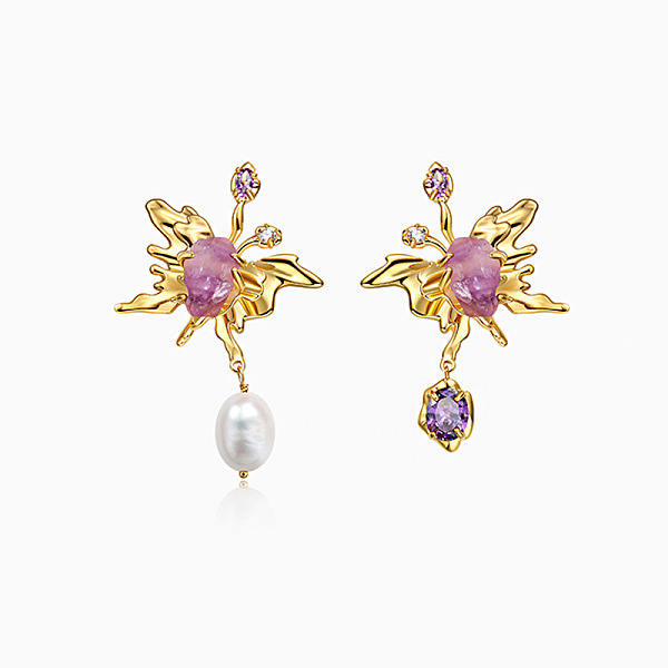 PandaHall Rhinestone Butterfly with Teardrop Dangle Stud Earrings, Natural Amethyst & Pearl Asymmetrical Earrings for Women, Golden, 51x31mm...
PandaHall Rhinestone Butterfly with Teardrop Dangle Stud Earrings, Natural Amethyst & Pearl Asymmetrical Earrings for Women, Golden, 51x31mm...