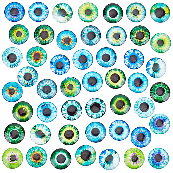 PandaHall 1 Bag Printed Glass Cabochons, Half Round/Dome with Eye Pattern, Mixed Color, 25x7mm, about 50pcs/bag Glass Half Round..., Multicolor
PandaHall 1 Bag Printed Glass Cabochons, Half Round/Dome with Eye Pattern, Mixed Color, 25x7mm, about 50pcs/bag Glass Half Round..., Multicolor