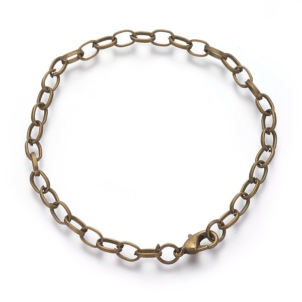 PandaHall Antique Bronze Tone Iron Cable Chain Bracelet Making, with Lobster Claw Clasps, 205mm, Clasp: 12x7x3mm, Link: 7x4.5x1mm Iron
PandaHall Antique Bronze Tone Iron Cable Chain Bracelet Making, with Lobster Claw Clasps, 205mm, Clasp: 12x7x3mm, Link: 7x4.5x1mm Iron