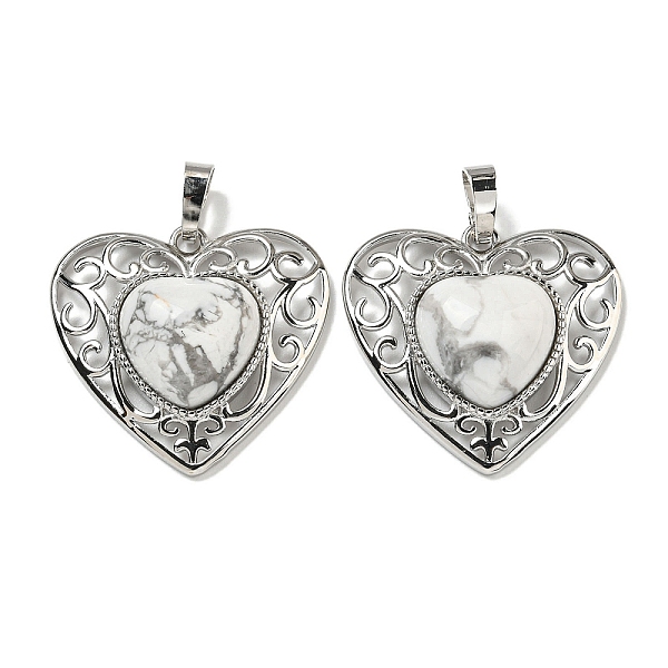 PandaHall Natural Howlite Peach Love Heart Pendants, Rack Plating Brass Hollow Heart Charms, Cadmium Free & Lead Free, 29.5x30.5x7.5mm, Hole...
PandaHall Natural Howlite Peach Love Heart Pendants, Rack Plating Brass Hollow Heart Charms, Cadmium Free & Lead Free, 29.5x30.5x7.5mm, Hole...