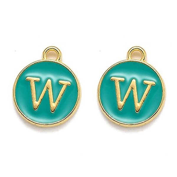 PandaHall Golden Plated Alloy Enamel Charms, Enamelled Sequins, Flat Round with Alphabet, Letter.W, Green, 14x12x2mm, Hole: 1.5mm...
PandaHall Golden Plated Alloy Enamel Charms, Enamelled Sequins, Flat Round with Alphabet, Letter.W, Green, 14x12x2mm, Hole: 1.5mm...