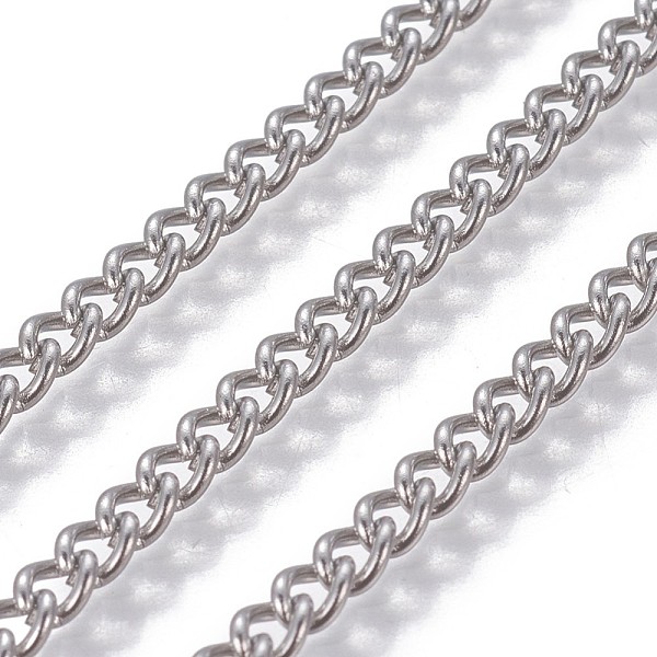 PandaHall 201 Stainless Steel Curb Chains, Unwelded, Stainless Steel Color, 4x3x2mm 201 Stainless Steel
PandaHall 201 Stainless Steel Curb Chains, Unwelded, Stainless Steel Color, 4x3x2mm 201 Stainless Steel