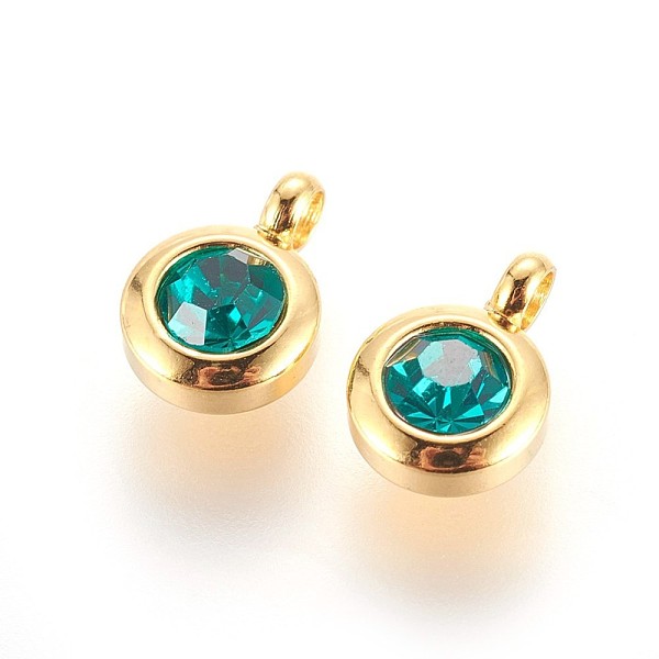 PandaHall 304 Stainless Steel Rhinestone Charms, July Birthstone Charms, Flat Round, Emerald, 9.3x6.5x4mm, Hole: 2mm Stainless..., Green
PandaHall 304 Stainless Steel Rhinestone Charms, July Birthstone Charms, Flat Round, Emerald, 9.3x6.5x4mm, Hole: 2mm Stainless..., Green