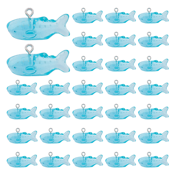 PandaHall DICOSMETIC 30Pcs Transparent Resin Pendants, Whale Charms with Platinum Plated Iron Loops, Sky Blue, 13x27x12mm, Hole: 2mm...
PandaHall DICOSMETIC 30Pcs Transparent Resin Pendants, Whale Charms with Platinum Plated Iron Loops, Sky Blue, 13x27x12mm, Hole: 2mm...