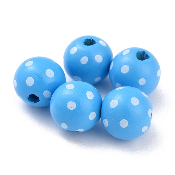 PandaHall Dyed Natural Wooden Beads, Macrame Beads Large Hole, Round with Polka Dot, Deep Sky Blue, 16x15mm, Hole: 4mm Wood Round
PandaHall Dyed Natural Wooden Beads, Macrame Beads Large Hole, Round with Polka Dot, Deep Sky Blue, 16x15mm, Hole: 4mm Wood Round