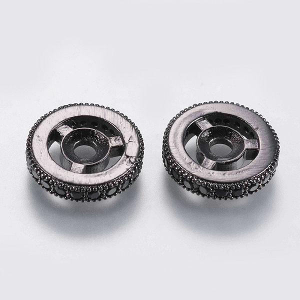 PandaHall Brass Micro Pave Cubic Zirconia Beads, Flat Round, Black, Gunmetal, 12x2.5mm, Hole: 2mm Brass+Cubic Zirconia Flat Round Black
PandaHall Brass Micro Pave Cubic Zirconia Beads, Flat Round, Black, Gunmetal, 12x2.5mm, Hole: 2mm Brass+Cubic Zirconia Flat Round Black