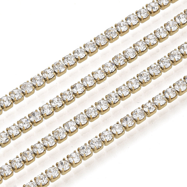 PandaHall 304 Stainless Steel Rhinestone Strass Chains, with Spool, Rhinestone Cup Chains, Golden, Crystal, 4x4x3.7mm, about 32.8 Feet..., Clear
PandaHall 304 Stainless Steel Rhinestone Strass Chains, with Spool, Rhinestone Cup Chains, Golden, Crystal, 4x4x3.7mm, about 32.8 Feet..., Clear