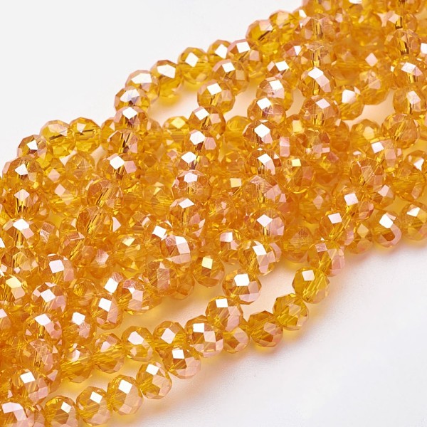 PandaHall Electroplate Glass Beads Strands, AB Color Plated, Faceted, Rondelle, Orange, 6x4mm, Hole: 1mm, about 85~88pcs/strand, 16.1~16.5...
PandaHall Electroplate Glass Beads Strands, AB Color Plated, Faceted, Rondelle, Orange, 6x4mm, Hole: 1mm, about 85~88pcs/strand, 16.1~16.5...