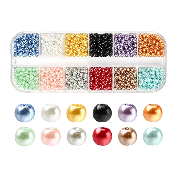PandaHall 1200Pcs 12 Color Baking Painted Pearlized Glass Pearl Bead, Round, Mixed Color, 3~4mm, Hole: 0.5mm, 100pcs/color Glass Round..., Multicolor
PandaHall 1200Pcs 12 Color Baking Painted Pearlized Glass Pearl Bead, Round, Mixed Color, 3~4mm, Hole: 0.5mm, 100pcs/color Glass Round..., Multicolor