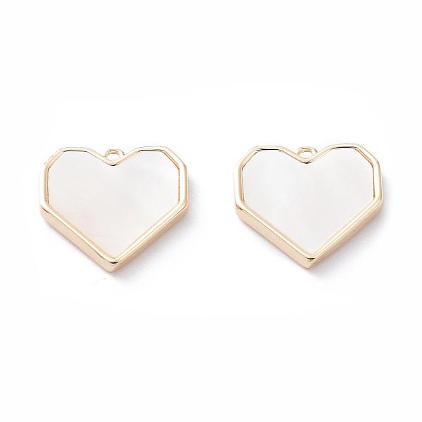 PandaHall Rack Plating Brass Heart Charms, with Shell, Long-Lasting Plated, Real 18K Gold Plated, 13.5x14x2mm, Hole: 1mm Shell Heart
PandaHall Rack Plating Brass Heart Charms, with Shell, Long-Lasting Plated, Real 18K Gold Plated, 13.5x14x2mm, Hole: 1mm Shell Heart