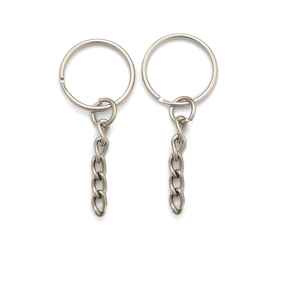 PandaHall Iron Split Key Rings, with Chains, Keychain Clasp Findings, Platinum, 20x2.4mm, Inner Diameter: 17.6mm Iron Ring
PandaHall Iron Split Key Rings, with Chains, Keychain Clasp Findings, Platinum, 20x2.4mm, Inner Diameter: 17.6mm Iron Ring