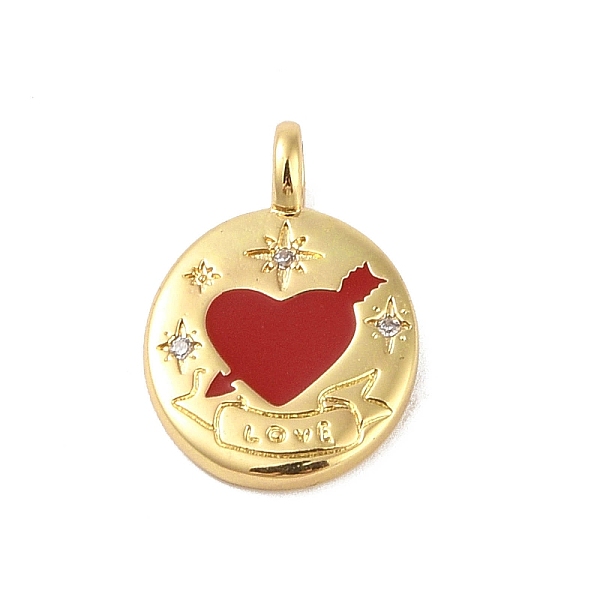 PandaHall Brass Micro Pave Cubic Zirconia Pendants, with Enamel, Real 18K Gold Plated, Heart with Arrow, Red, 26x17x2.5mm, Hole: 4mm...
PandaHall Brass Micro Pave Cubic Zirconia Pendants, with Enamel, Real 18K Gold Plated, Heart with Arrow, Red, 26x17x2.5mm, Hole: 4mm...